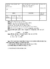 Kỳ thi học kỳ I - Năm học2015-2016 môn thi  Hóa học 8 thời gian 60 phút